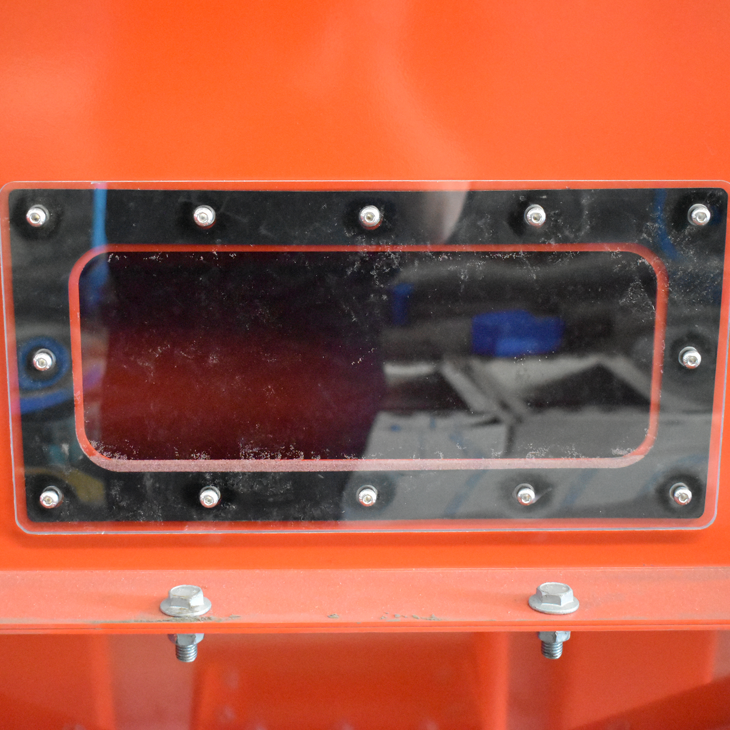 abrasive hopper viewing screen